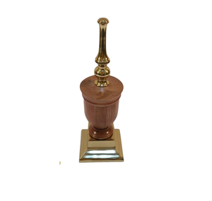 Quemador Bakhoor de acero inoxidable chapado en oro con patas de tapa de latón Quemador Oud de madera de forma redonda para uso de fragancia Ramadán - Product Image 2