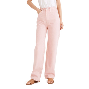 Pantaloni Denim Madewell da Donna, Stile Baggy a Vita Alta, Rosa Autunnale, Taglia XL, Traspiranti e Lavabili, Stile Y2K con Bottoni e Decorazioni Strappate - Product Image 1