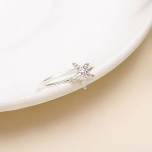 Nouveau Design étoile de mer bague de mode inspiré de l'océan minimaliste 925 bague en argent Sterling été océan Style plage bijoux pour femmes - Product Image 3