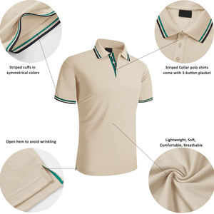 Polo pour hommes de haute qualité T-Shirt à manches courtes personnalisé vierge avec motifs imprimés solides T-shirts en tissu tricoté Vente en gros OEM - Product Image 2