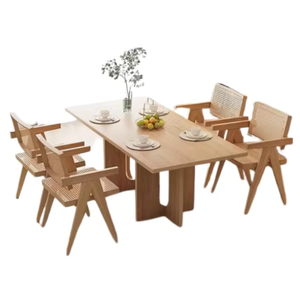Teak <b>Wood</b> Dining Table <b>Set</b> Restaurant <b>Set</b> for <b>Garden</b> Dining and Restaurant Furniture Direct Factory From Indonesia - Product Image 1