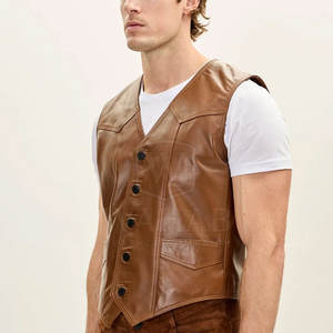 Best Selling Leather <b>Vest</b> For <b>Men</b> Premium Quality Leather Stylish Look Designed For Everyday Wear - Product Image 2