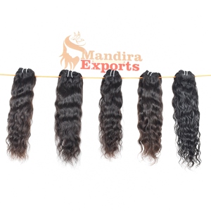 Vente en gros 100% cheveux humains vietnamiens à double trame alignés sur des cuticules non transformées paquets de cheveux bruts de couleur naturelle ondulés bon marché - Product Image 1