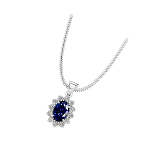 Diseño elegante atemporal exquisito 950 platino VVS D Moissanite Halo ajuste para zafiro sintético solitario colgante de moda - Product Image 1