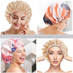 Adjustable Satin <b>Bonnets</b> Customized Color Sleeping Cap Women High Quality Headcovers Elastic Band Custom Printing - Product Image 2