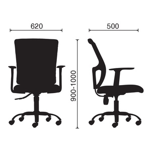 HOM1021-02 Chaise de bureau contemporaine pivotante avec dossier en maille, ergonomique, réglable en hauteur, en tissu, pour atelier, en plastique - Product Image 3