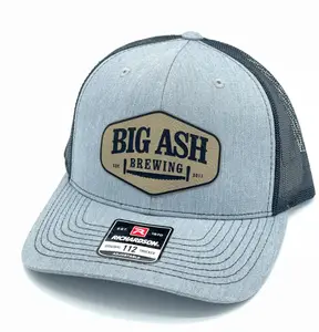 Topi richarison kustom dengan LOGO tambalan kulit topi Trucker kustom topi olahraga Hari Ayah topi pedagang bisnis promosi