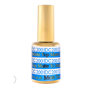 Smalto Gel UV DND DC NON WIPE MATTE TOP COAT Finitura Opaca Senza Residui Base Coat Gel Una Bottiglia per Uso Professionale - Product Image 1