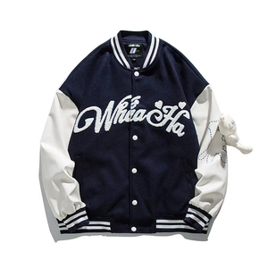 Mayorista Chaqueta Varsity Hombre Cuello Alto Estilo Callejero Cremallera Diseño Precios al por mayor - Product Image 4