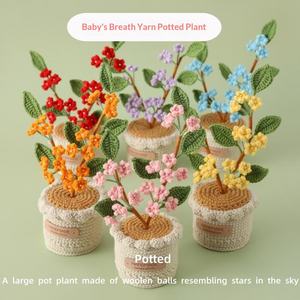 Planta Grande Tejida a Mano con Hilo de Copo de Nieve, Estilo Cielo Estrellado Creativo, para Interiores/Exteriores, Decoración para el Día de la Madre - Product Image 2