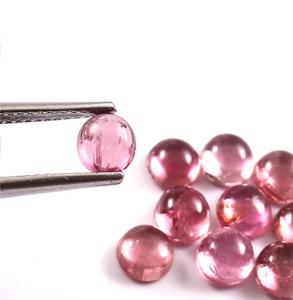 Cabochon rond en tourmaline rose naturelle 1mm à 10mm à dos plat pierres précieuses en vrac pierre rose pour la fabrication de bijoux approvisionnement en gros - Product Image 4