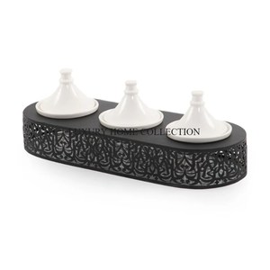Plateau de service en fer à usage multiple avec finition en laque lisse et bords renforcés, idéal pour les placements décoratifs du petit-déjeuner. - Product Image 6