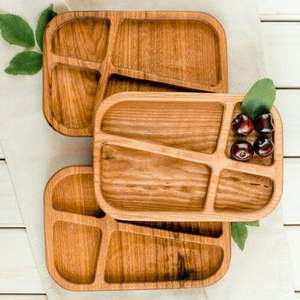 Plateau élégant pour fruits secs pour la maison, l'hôtel, le restaurant, la cuisine, la vaisselle, plateau à dattes, couleur brune, plateau en bois naturel fini - Product Image 4