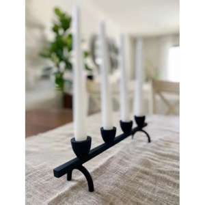 Bougeoir en métal de conception simple tendance avec bougeoir fini en poudre noire de qualité supérieure - Product Image 5