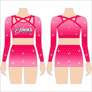 Nouvelle arrivée Cheerleading uniforme couleur unie meilleure vente strass travail Cheerleading tenues 2025 - Product Image 3