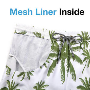 Shorts de Baño con Estampado Tropical para Hombre, Cintura Elástica, Tiro Medio, Secado Rápido, Ecológicos y Cómodos para el Verano - Product Image 4