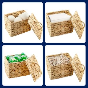 Top trending 2024 Woven Water Jacinto Pod Holder: Caja de almacenamiento para lavavajillas y cápsulas de lavandería Cestas de baño con tapas - Product Image 4