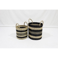 Panier à linge d'angle en jacinthe d'eau, tressé à la main, 100% naturel, de haute qualité, durable, organisateur de vêtements, rangement
