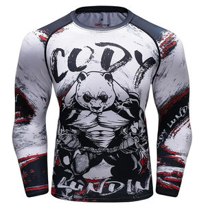 เสื้อคอมเพรสชั่นออกกำลังกายแบบกำหนดเองสำหรับผู้ใหญ่ UPF50 ระบายอากาศได้ดี ผลิตจากโพลีเอสเตอร์/สแปนเด็กซ์ เสื้อรัดกล้ามเนื้อสำหรับออกกำลังกาย เสื้อรัดกล้ามเนื้อสำหรับ MMA สินค้าขายดี - Product Image 5