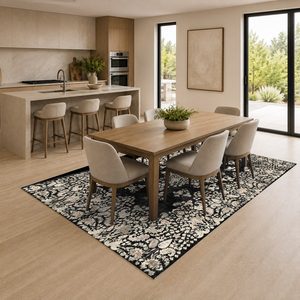 พรมเชนิลล์ลายโบฮีเมียนเปอร์เซียสีเทาชาร์โคล รุ่น LXDP-0277 จาก RUGS DEPOT สำหรับขายส่ง ซักเครื่องได้ ไม่ลื่น - Product Image 4