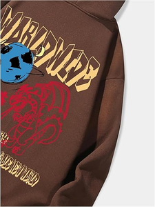 Sweat à capuche brodé graphique personnalisé Sweatshirt à capuche en coton mélangé de grande taille pour homme lourd 100% coton respirant - Product Image 4