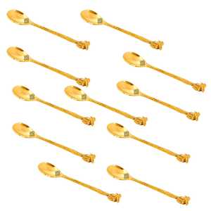 Cuchara de Latón Dorado de Diseño con Motivo de Árbol, Cubertería Elegante para Fiestas y Decoraciones - Product Image 4