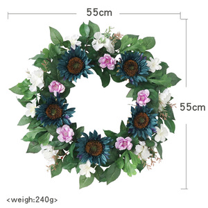 Boda familiar Decoración al aire libre Guirnalda <span class=keywords><strong>de</strong></span> peonía rosa y caléndula para aro <span class=keywords><strong>de</strong></span> <span class=keywords><strong>fieltro</strong></span> <span class=keywords><strong>de</strong></span> puerta delantera para Navidad y Halloween - Product Image 6