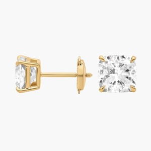 Cushion Cut Lab Grown Diamond <b>Stud</b> <b>Earrings</b> 3.00 Ct Lab Grown Diamond In 14K Solid Gold For Engagement Party <b>Fine</b> Jewellery - Product Image 4