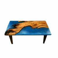 Table basse supérieure en bois de résine époxy avec support Table basse en bois de rivière en résine époxy en gros Table élégante au design unique