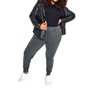 Joggers de cintura alta de algodón lavado con ácido para mujer, pantalones de chándal verdes Vintage desteñidos al sol con logotipo, ropa informal, venta al por mayor, nueva condición - Product Image 2