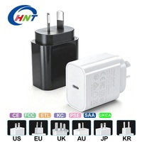 Penjualan Pabrik HNT Pengisi Daya Dinding Cepat 25W USB C PD PPS Colokan US/EU/UK/AU Tipe C Adaptor Perjalanan untuk Seri Samsung