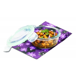 กล่องแก้วคุณภาพพรีเมียมพร้อมฝาปิดสุญญากาศ ป้องกันการรั่วซึม สำหรับเก็บอาหารในครัวหรือกล่องข้าวกลางวันที่ทำงาน ราคาโรงงาน - Product Image 1