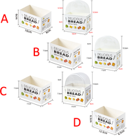 Boîtes en papier kraft jetables de luxe modernes pour boulangerie, pain, gâteaux, biscuits, petit-déjeuner, toasts, sandwichs – Vente en gros, portables