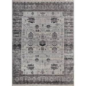 Tapis en laine noué à la main gris noir Viscaya, grand motif médaillon, tapis afghan pour la maison, le salon, le couloir, le tapis de chambre Ea-3035 - Product Image 1