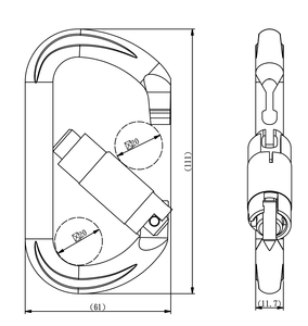 Mosquetón ovalado de aleación de aluminio anodizado YAC001T - Product Image 5