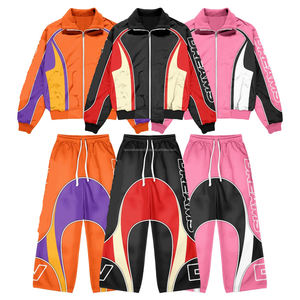 Conjunto deportivo de nailon para hombre, con logotipo personalizado, para invierno, con diseño de chándal, elástico, cortavientos, para entrenamiento. - Product Image 1