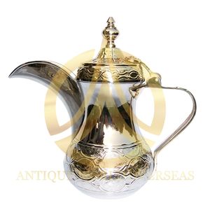 Premium fait à la main en laiton arabe Dallah cafetière traditionnelle du moyen-orient théière Vintage arabe café serveur décor à la maison cadeau - Product Image 2