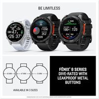Garmin Fenixs 8 51mm AMOLED Bracelet en caoutchouc respirant gris ardoise noir Édition limitée WW