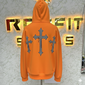 Sudadera con Capucha de Moda de Primera Calidad, Verde, con Cremallera, Estilo Desgastado, con Pedrería, Chaqueta con Cremallera, Lavado Ácido, Sudadera de Forro Polar para Hombre, Estilo Urbano - Product Image 3