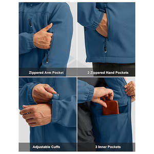 แจ็กเก็ตกันน้ำกันหนาวมีฮู้ดสำหรับผู้ชาย, เสื้อโค้ทผ้าโพลีเอสเตอร์ให้ความอบอุ่นสำหรับสภาพอากาศหนาวเย็นและปกป้องทุกฤดู - Product Image 5