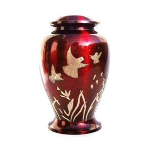 Handcrafted Bohemian Design Brass Urn for Human Ashes | Premium Eco-Friendly <b>Memorial</b> Keepsake Tabletop <b>Vase</b> - Product Image 4