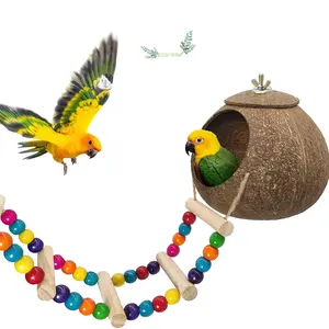 वियतनामी नारियल शैल बर्ड घर/नारियल के खोल चिड़िया का घोंसला Eco2go द्वारा किए गए खोदना लेजर लोगो के साथ निर्माता