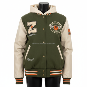 Chaqueta Varsity de alta calidad para mujer, tela de lana de cuero con mangas, diseño de parche de chenilla bordado personalizado, chaqueta Varsity para mujer - Product Image 1