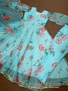 DESIGNER PARTY WEAR HEAVY ORGENZA DIGITAL <b>PRINT</b> GOWN WITH DUPATTA - Product Image 5
