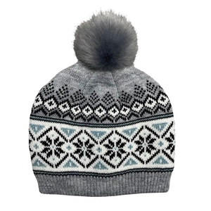 Gorro de punto de invierno de alta calidad, forro polar de algodón de punto grueso con elegante pompón cálido para trajes de clima frío, venta al por mayor - Product Image 5