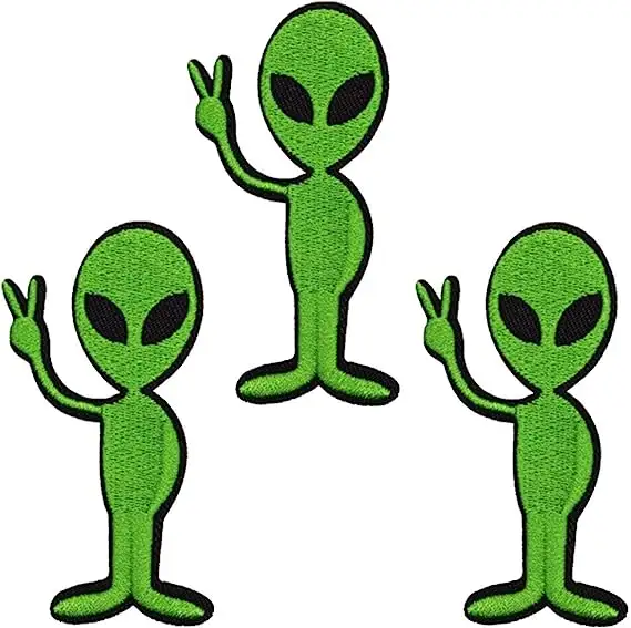 U-Sky Sew or Iron on Patches Cute Alien Head Iron Patches for Kids Clothing Funny Patches for Jeans