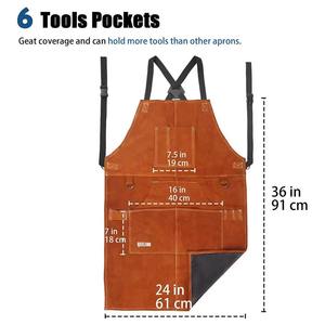 Delantal de cuero de vaca resistente de alta calidad Delantal de cuero cómodo con material transpirable de algodón - Product Image 2