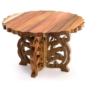 Decorative <b>Wooden</b> <b>Cake</b> Stand Handmade Top Quality Mango Wood Dessert Stand Natural Color Hotel and Restaurant Supplier - Product Image 4