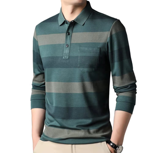 Polo à manches longues pour homme, col classique, décontracté, pour le golf, confortable, vêtement de tous les jours, personnalisation de la marque, couleurs et tailles - Product Image 4