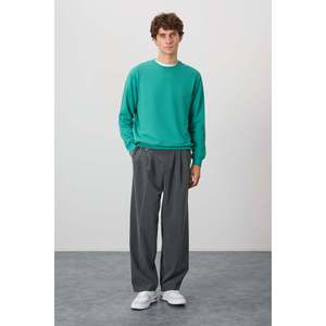 Sudadera Air Jones para Hombre, Color Verde Mar, Algodón, Textura Suave, Corte Estándar, Cuello Redondo Básico - Modelo 88363 - Product Image 2